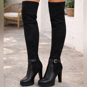 Guess Black Over-the-Knee Boots with Classic Design